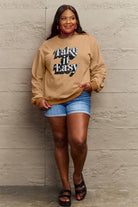 Simply Love Full Size TAKE IT EASY Graphic Sweatshirt Trendsi