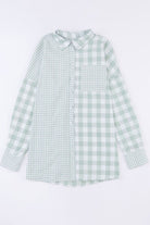 Pocketed Plaid Dropped Shoulder Shirt Trendsi