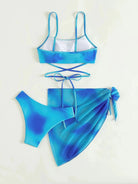 Tied Gradient Spaghetti Strap Three-Piece Swim Set Trendsi