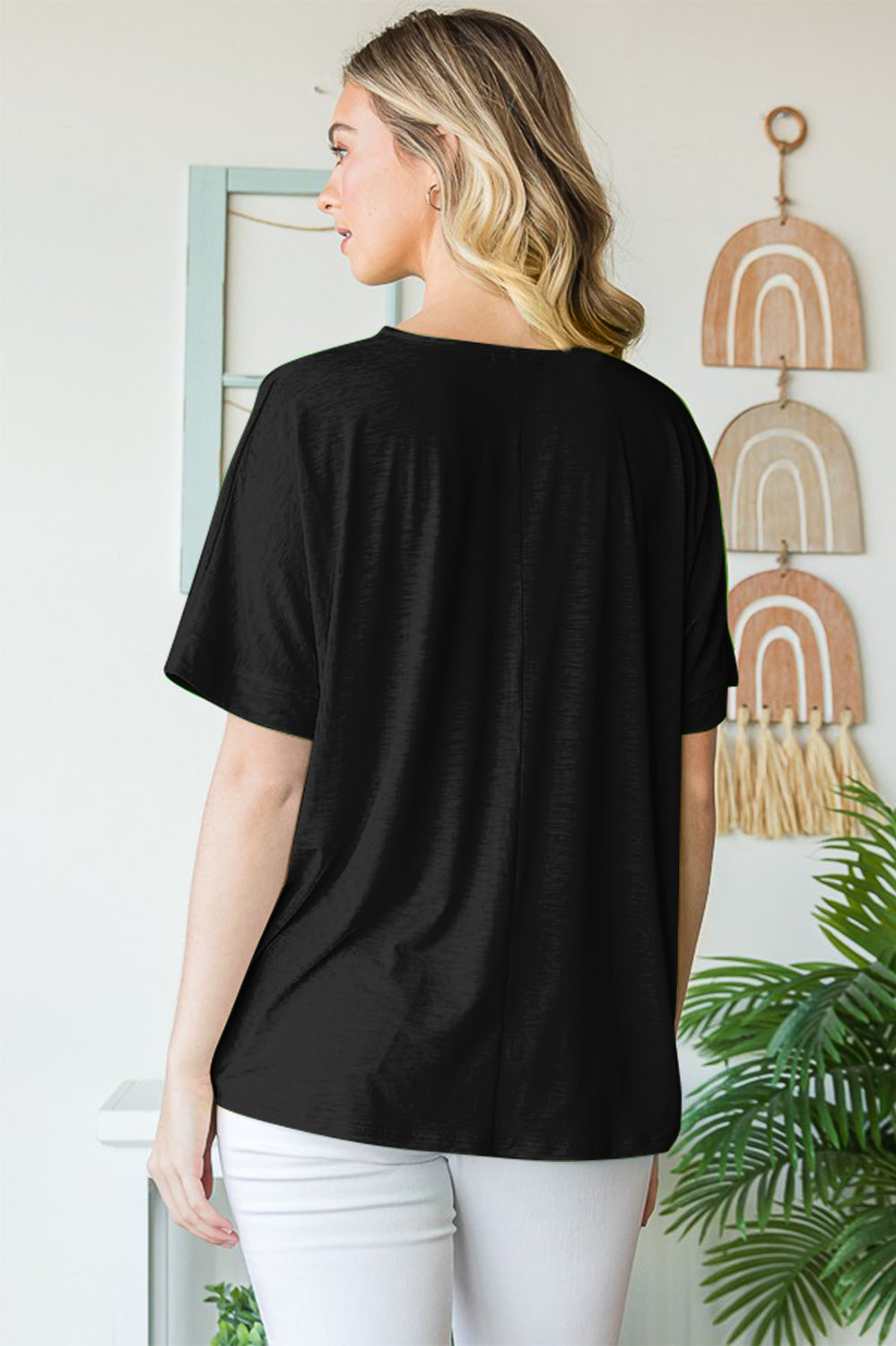 Heimish Full Size V-Neck Short Sleeve T-Shirt Trendsi