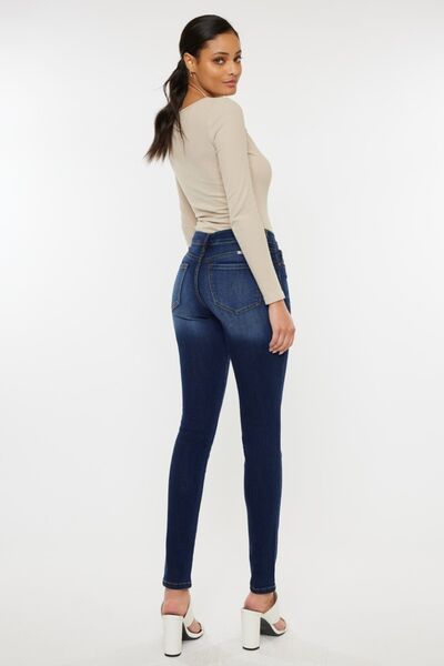Kancan Mid Rise Gradient Skinny Jeans Trendsi