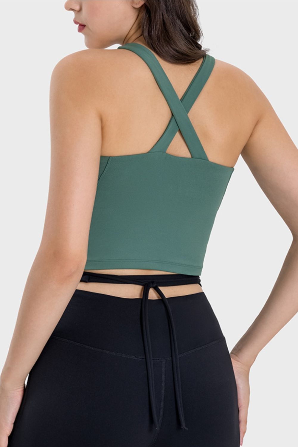 Crisscross Grecian Neck Active Cami Trendsi