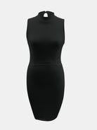 Cutout Mock Neck Sleeveless Dress Trendsi