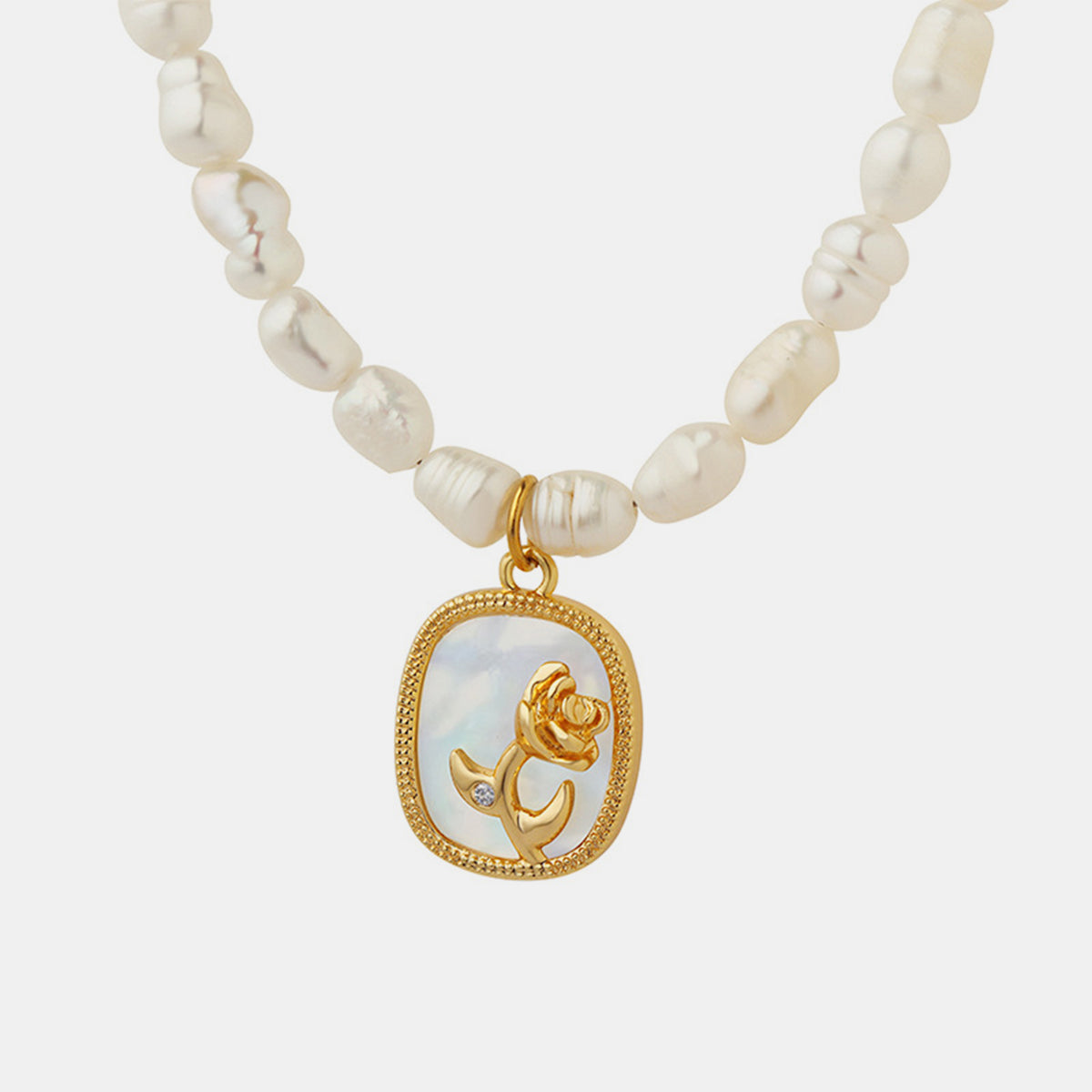 18K Gold-Plated Freshwater Pearl Necklace Trendsi