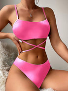 Tied Gradient Spaghetti Strap Three-Piece Swim Set Trendsi