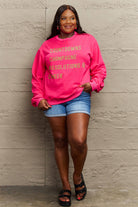 Simply Love Full Size COUNTDOWNS CHAMPAGNE RESOLUTIONS & CHEER Round Neck Sweatshirt Trendsi