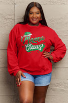 Simply Love Full Size MAMA CLAUS Round Neck Sweatshirt Trendsi