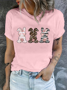 Rabbit Graphic Round Neck Short Sleeve T-Shirt Trendsi