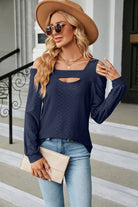 Cold Shoulder Square Neck Cutout Blouse Trendsi