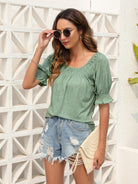 Ruched Short Sleeve Blouse Trendsi