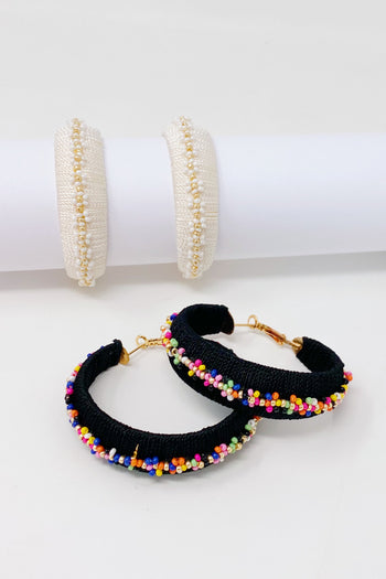 Beaded Hoop Earrings Ellisonyoung.com