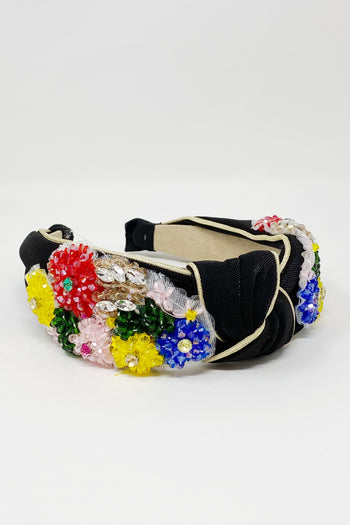 Luxe Flower Bead Headband Ellisonyoung.com