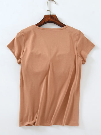 Round Neck Short Sleeve T-Shirt Trendsi