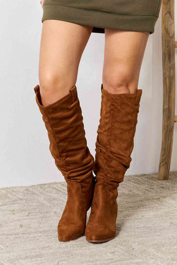 East Lion Corp Block Heel Knee High Boots Trendsi