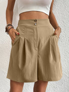 High Waist Shorts with Pockets Trendsi