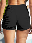 Ruched Mid-Rise Waist Swim Shorts Trendsi