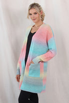 Gradient Dropped Shoulder Longline Cardigan Trendsi