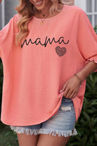 MAMA Round Neck Lantern Sleeve Blouse Trendsi