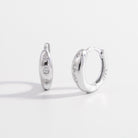 925 Sterling Silver Inlaid Zircon Huggie Earrings Trendsi