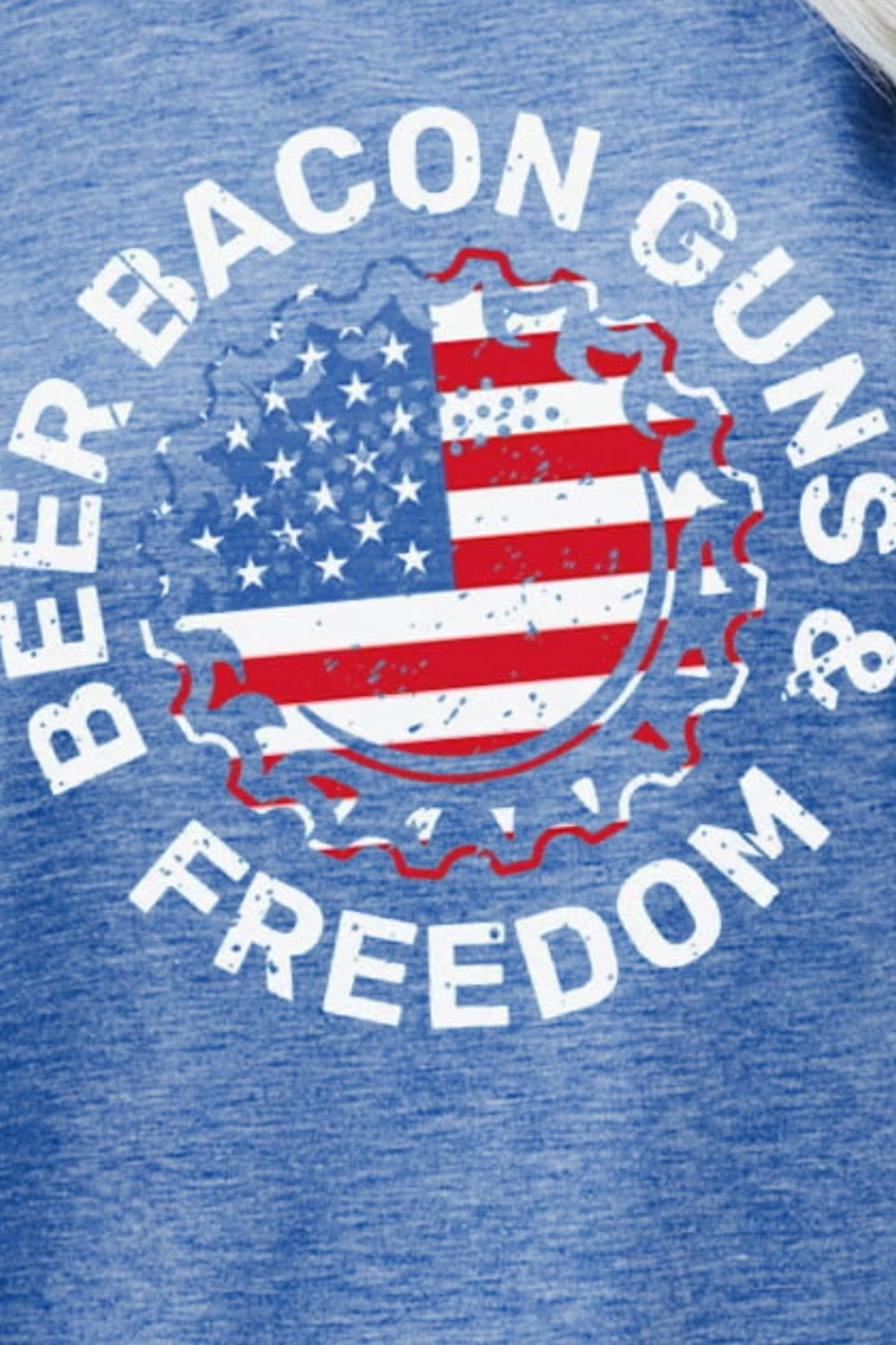 BEER BACON GUNS & FREEDOM US Flag Graphic Tee Trendsi