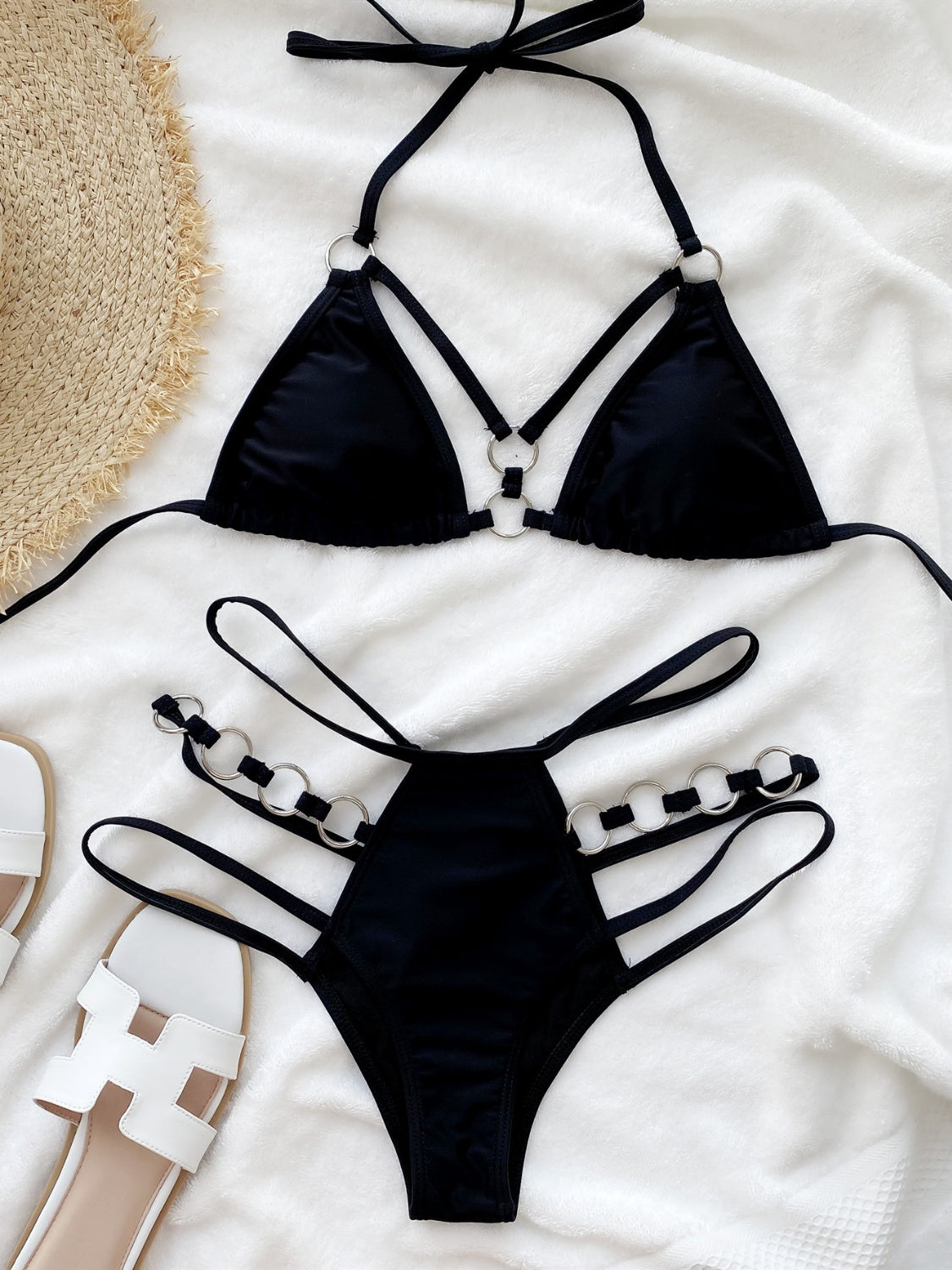 Cutout Halter Neck Two-Piece Bikini Set Trendsi