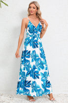 Printed Surplice Maxi Cami Dress Trendsi