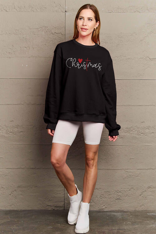 Simply Love Full Size CHRISTMAS Long Sleeve Sweatshirt Trendsi