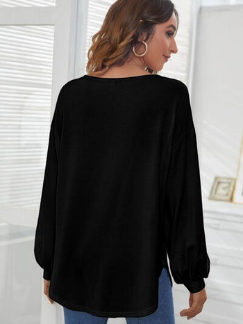 Round Neck Dropped Shoulder T-Shirt Trendsi