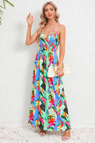 Printed Surplice Maxi Cami Dress Trendsi