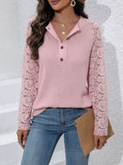 Half Button Raglan Sleeve Blouse Trendsi