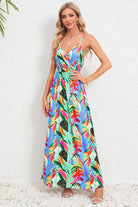 Printed Surplice Maxi Cami Dress Trendsi