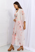 OneTheLand Pick Me Floral Chiffon Kimono Cardigan Trendsi