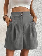 High Waist Shorts with Pockets Trendsi