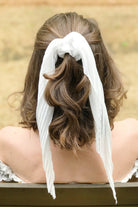 Pleated Ponytail Scrunchie, White Ellisonyoung.com