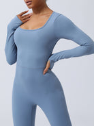 Twisted Backless Long Sleeve Jumpsuit Trendsi