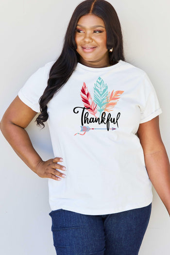 Simply Love Full Size THANKFUL Graphic T-Shirt Trendsi