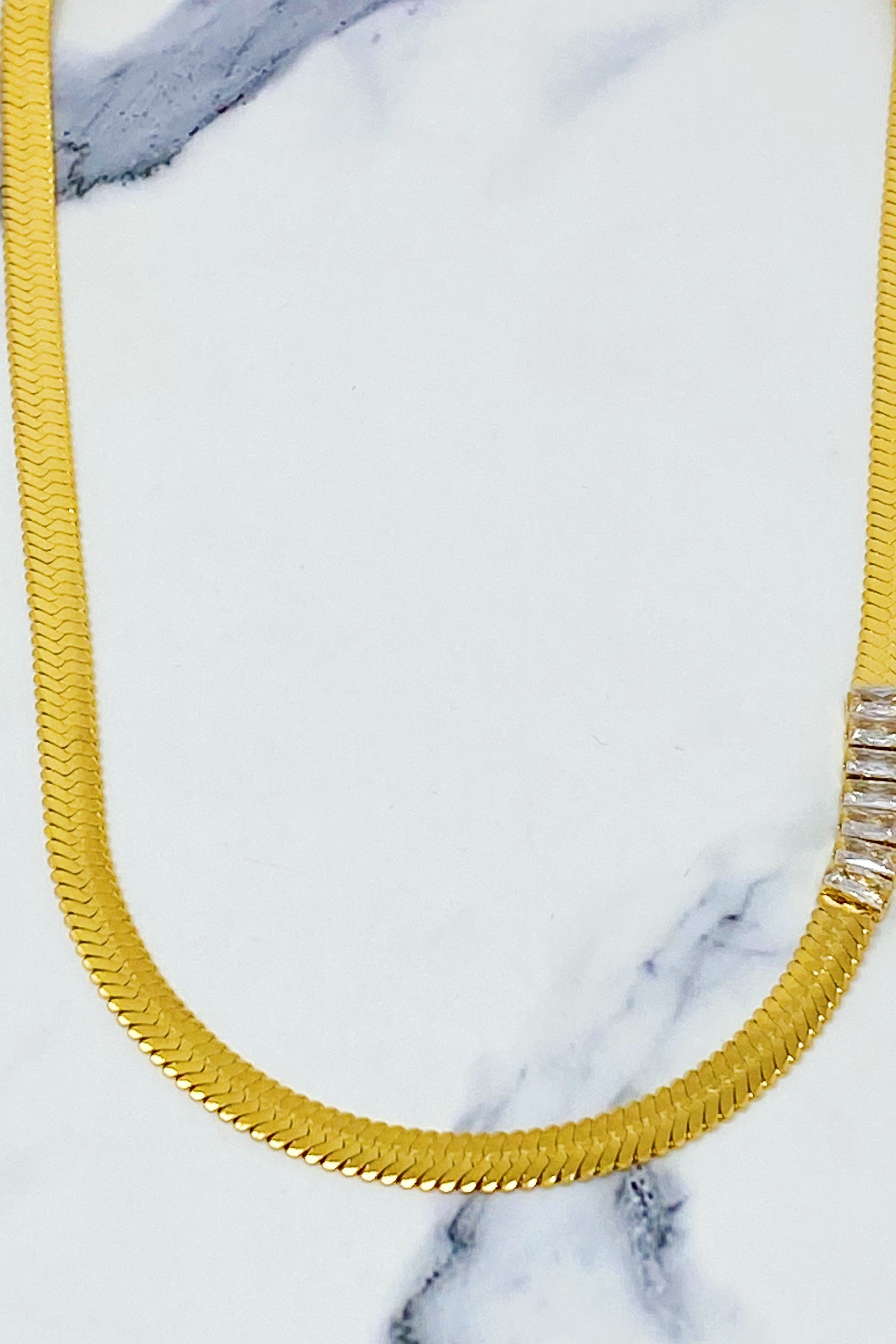 Herringbone Jeweled Necklace Ellisonyoung.com