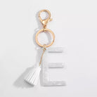 Tasseled Initial Key Chain, White Ellisonyoung.com