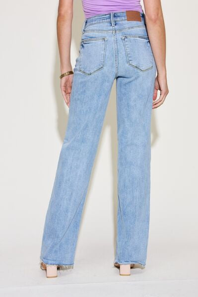 Judy Blue Full Size V Front Waistband Straight Jeans Trendsi