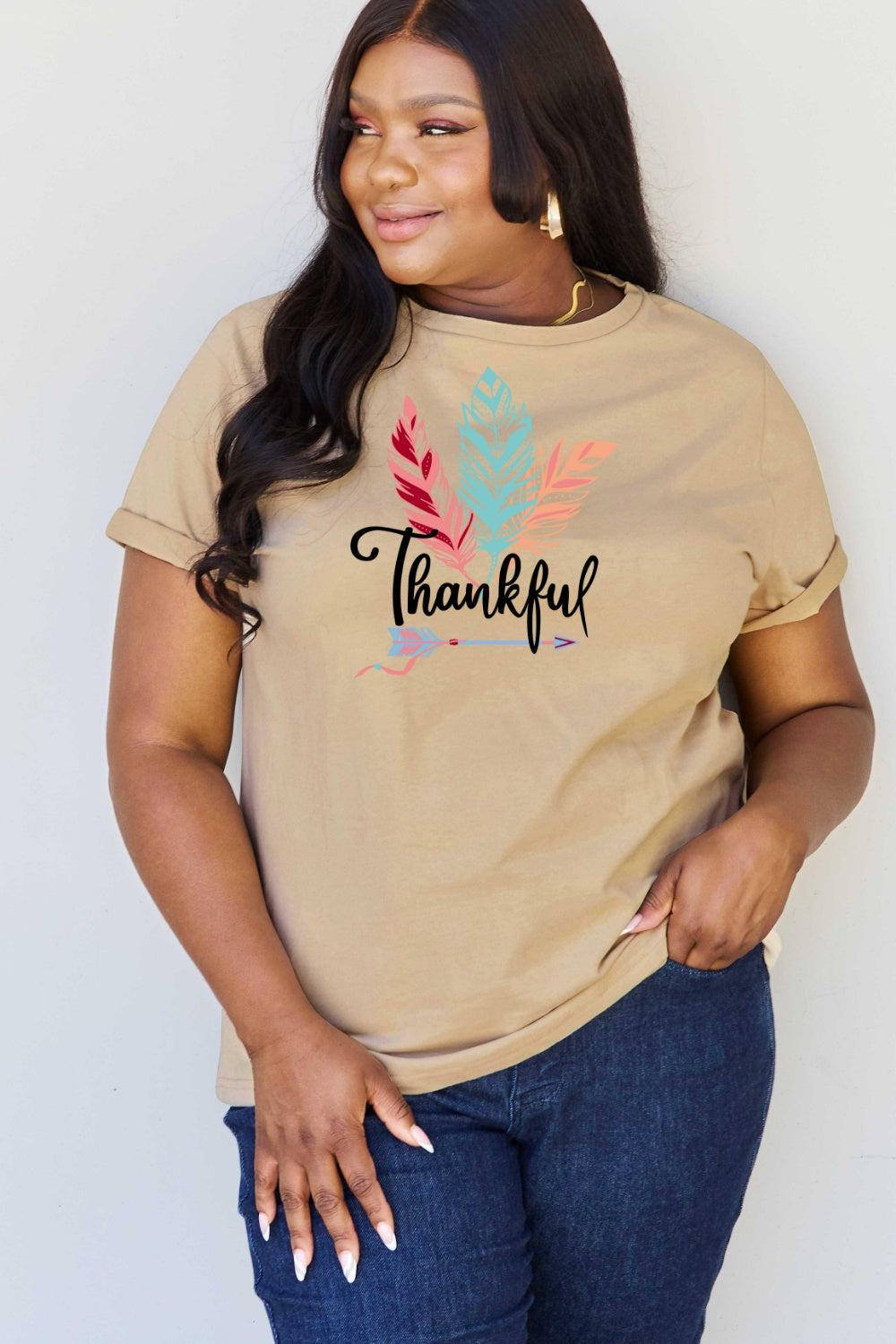 Simply Love Full Size THANKFUL Graphic T-Shirt Trendsi