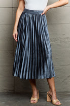 Ninexis Accordion Pleated Flowy Midi Skirt Trendsi