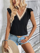 Ruffled V-Neck Tank Trendsi