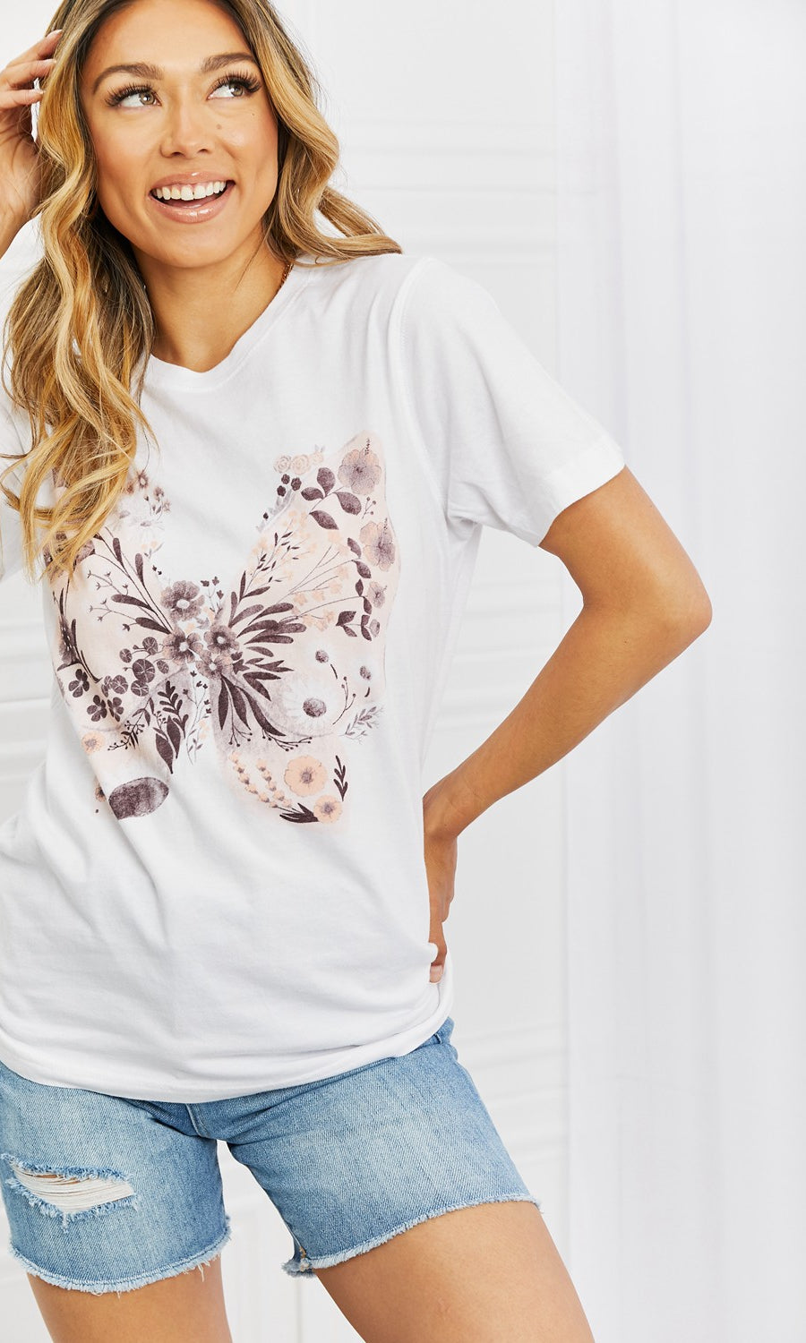 mineB You Give Me Butterflies Graphic T-Shirt mineB