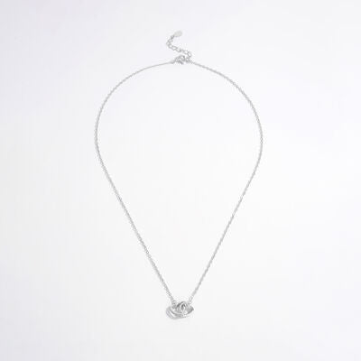 925 Sterling Silver Inlaid Zircon Heart Necklace Trendsi