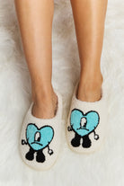 Melody Love Heart Print Plush Slippers Trendsi