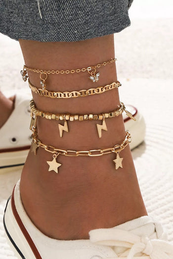 Trendy Player Anklet Set Ellisonyoung.com