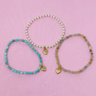 Stone Bead Heart Anklet Ellisonyoung.com