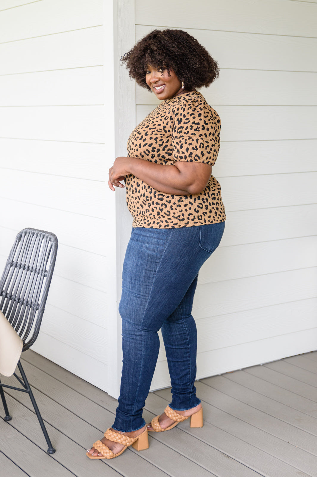 Spotted Animal Print Blouse Ave Shops