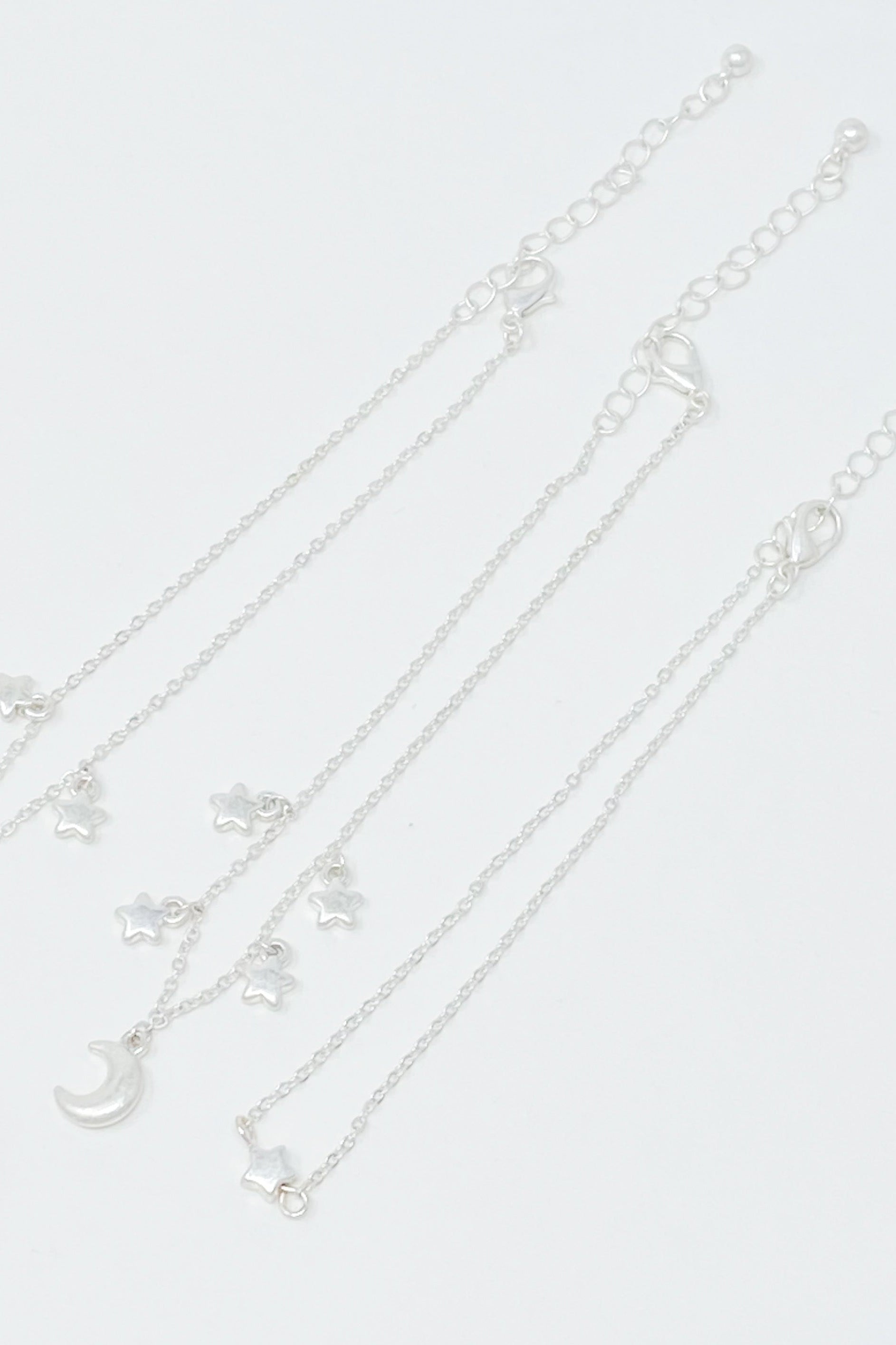 Starred Up Chain Anklet, Set of 3 Ellisonyoung.com