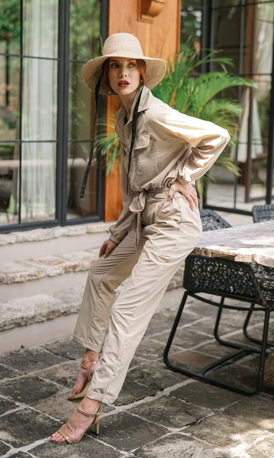 Amelia Recycled Travel Jumpsuit, in Sand Beige The Groovalution